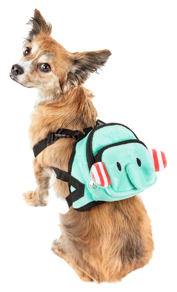 Mochila arnés animada de doble bolsillo Pet Life 'Dumb-Bone' para mascotas perros Foto 2 de 4
