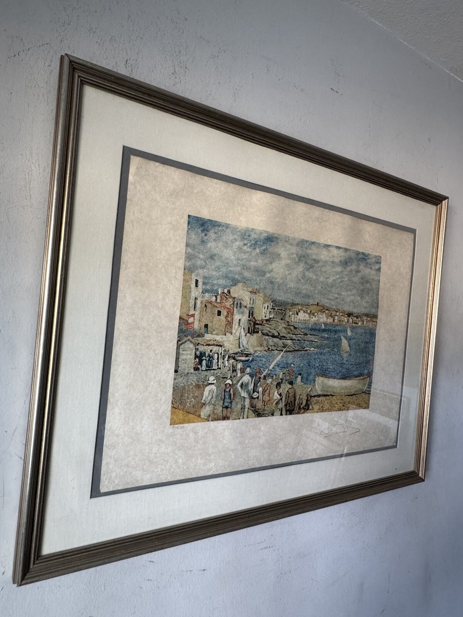 ORIGINAL SALVADOR DALI VINTAGE MODERN SURREALIST LLANER BEACH