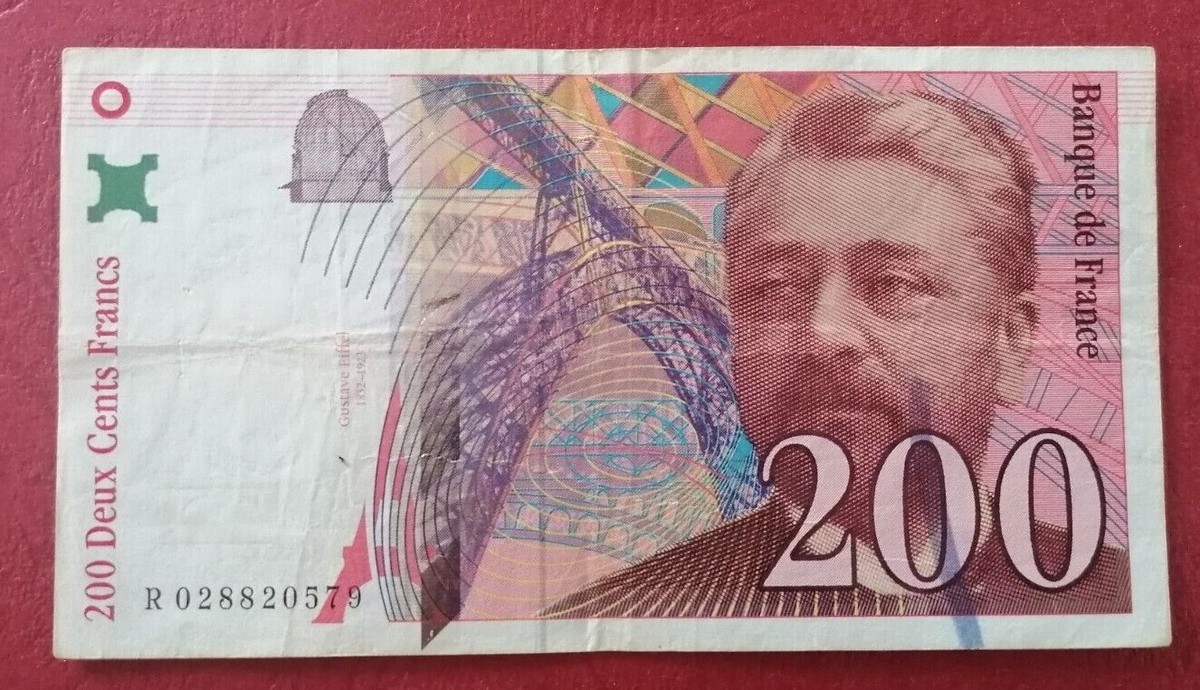 FRANCE 200 Francs 1996 Banque de France Banknote Eiffel VF