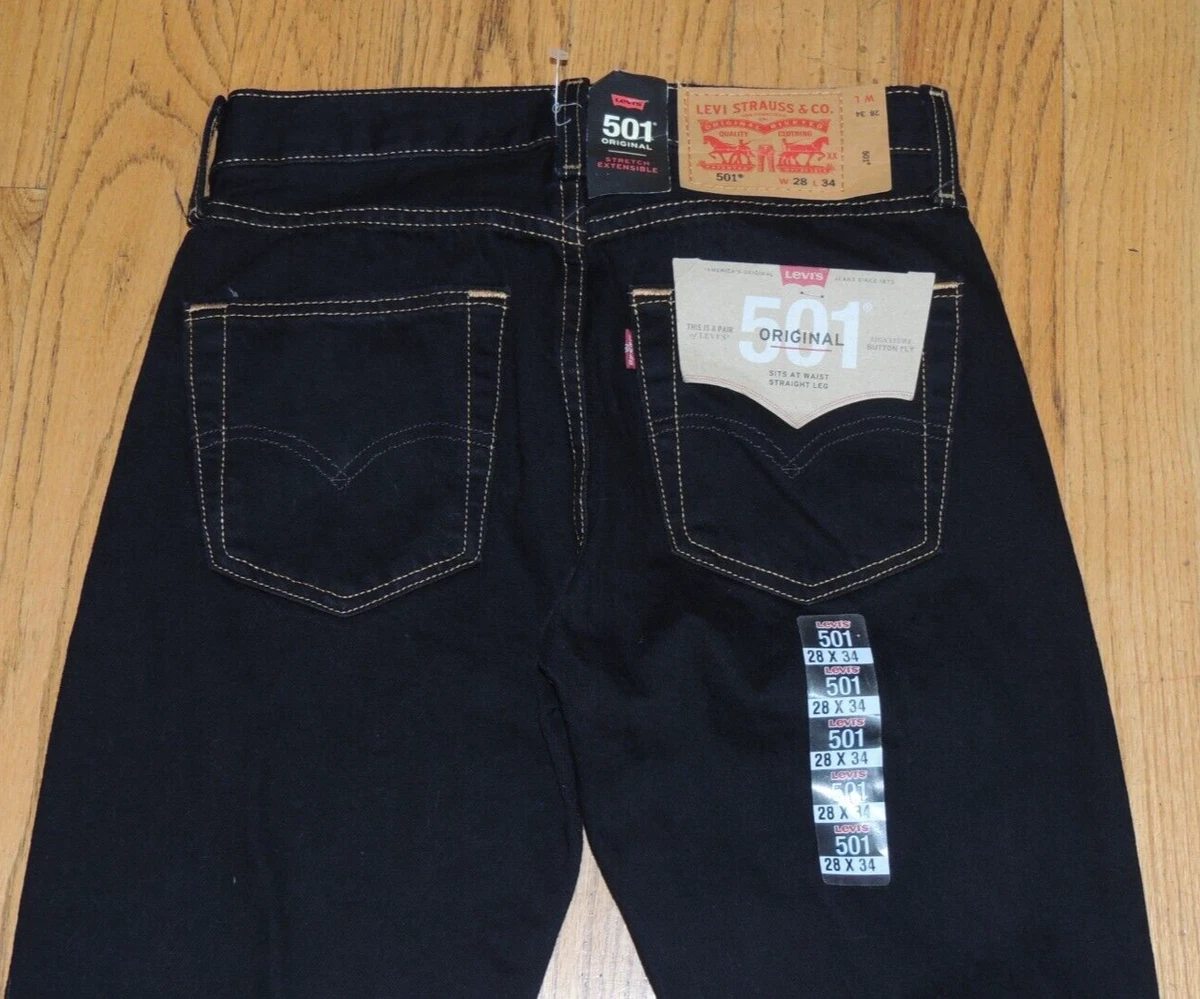 NWT MENS LEVIS BUTTON FLY STRETCH EXTENSIBLE BLACK DENIM JEANS 33X30 | eBay