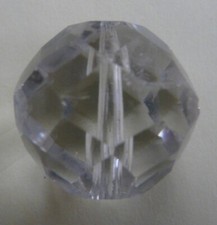 Pampille boule facettée 22×22 mm – Cristal ancien – Lustre XIXe – REF 861