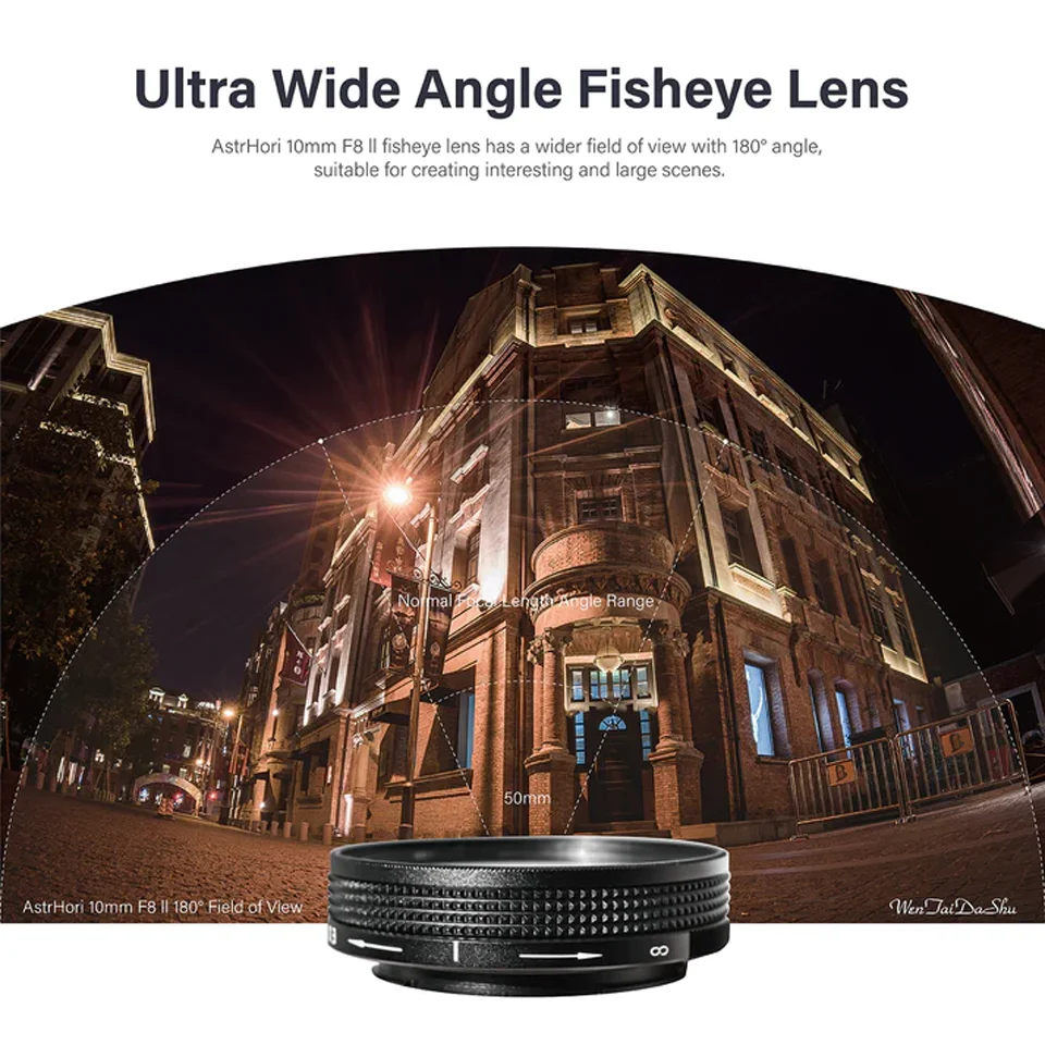 Astrhori 10mm F8 II APS-C Ultra Wide Angle MF Fisheye Lens For E/X