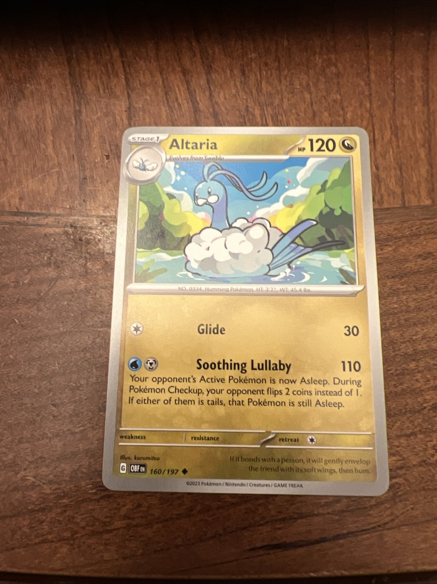 altaria pokemon card price POKEMON Trading Card Altaria Stage 1 HP120 160/197 2023