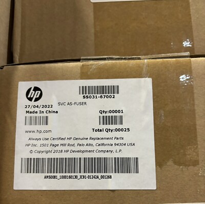 New Genuine HP SS031-67002 SVC AS FUSER 220V JC91-01226A - JC91-01242A