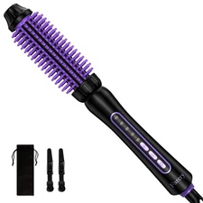 Heated Styling Brush Curling Iron - Hair Curler & Straightener 1" Dual Voltage 4