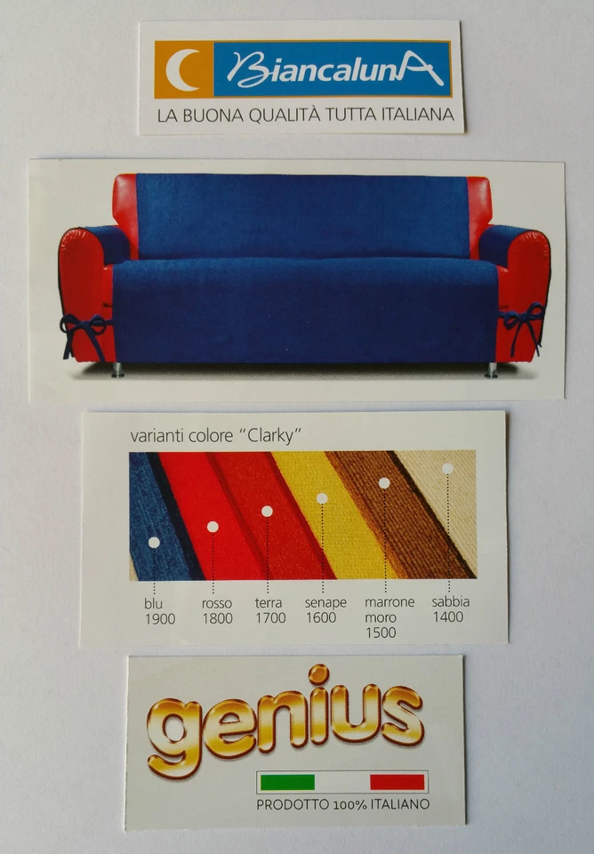 COPRIDIVANO/COPRIPOLTRONA CON LACCI GENIUS CLASS BIANCALUNA CLARKY 1-2-3POSTI