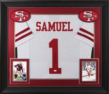 Deebo Samuel Authentic Signed White Pro Style Framed Jersey Autographed JSA