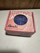 Amahi Blue Steel Tongue Drum, 3″ New Contains 2 Mallets and gig Bag