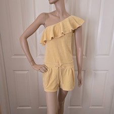 Juicy Couture One Shoulder Ruffle Terry Cloth Romper SZ S