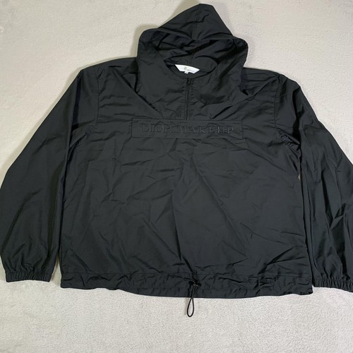 Dior Jacket Large Black Makeup Staff Uniform Hooded 1/4 Zip Pullover Anorak