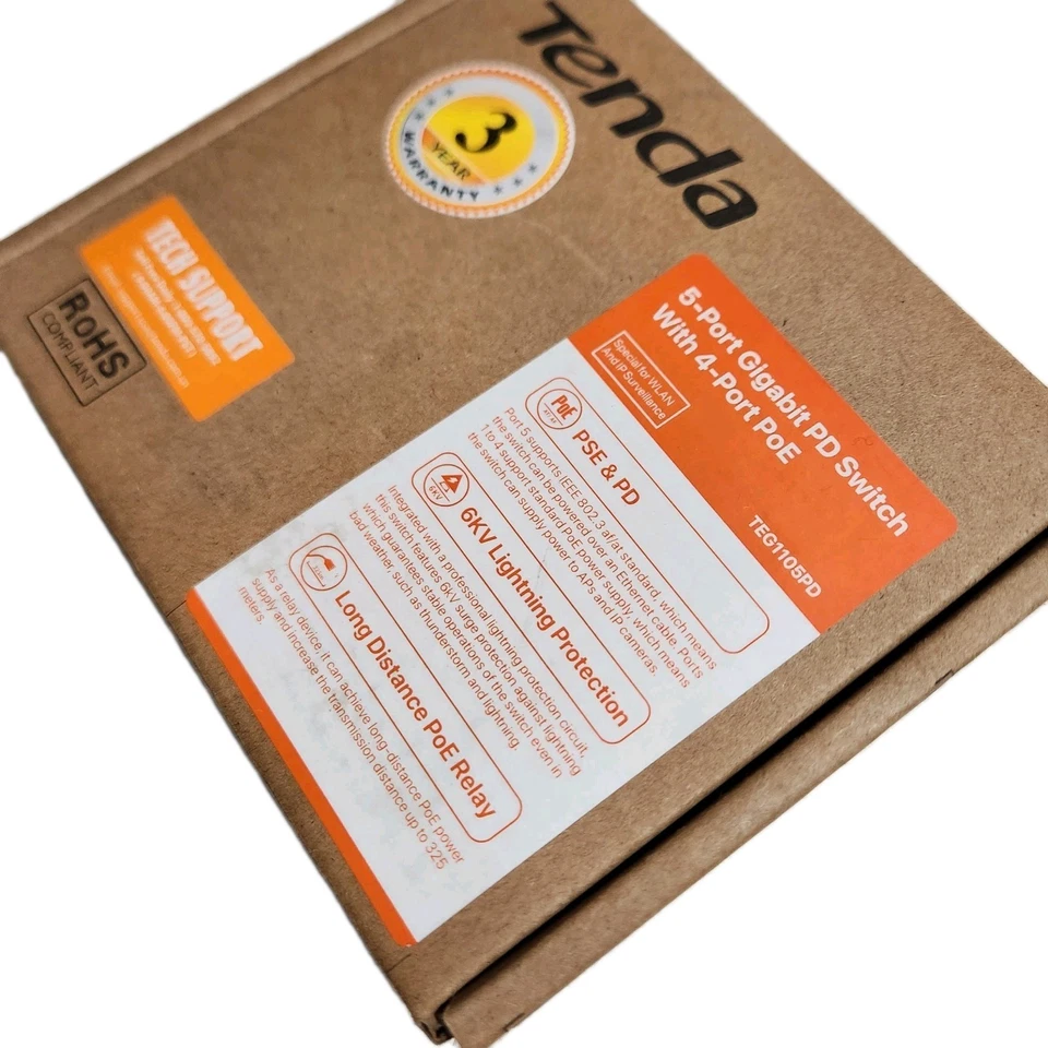 TEG1105P, 5 Port Gigabit PoE Switch Compatible with IEEE 802.3af/at Devices, ... - Image 4 of 4