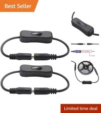 Effortless Control: 2pcs Inline Rocker Switch for LED Lighting - 12V DC Adapter