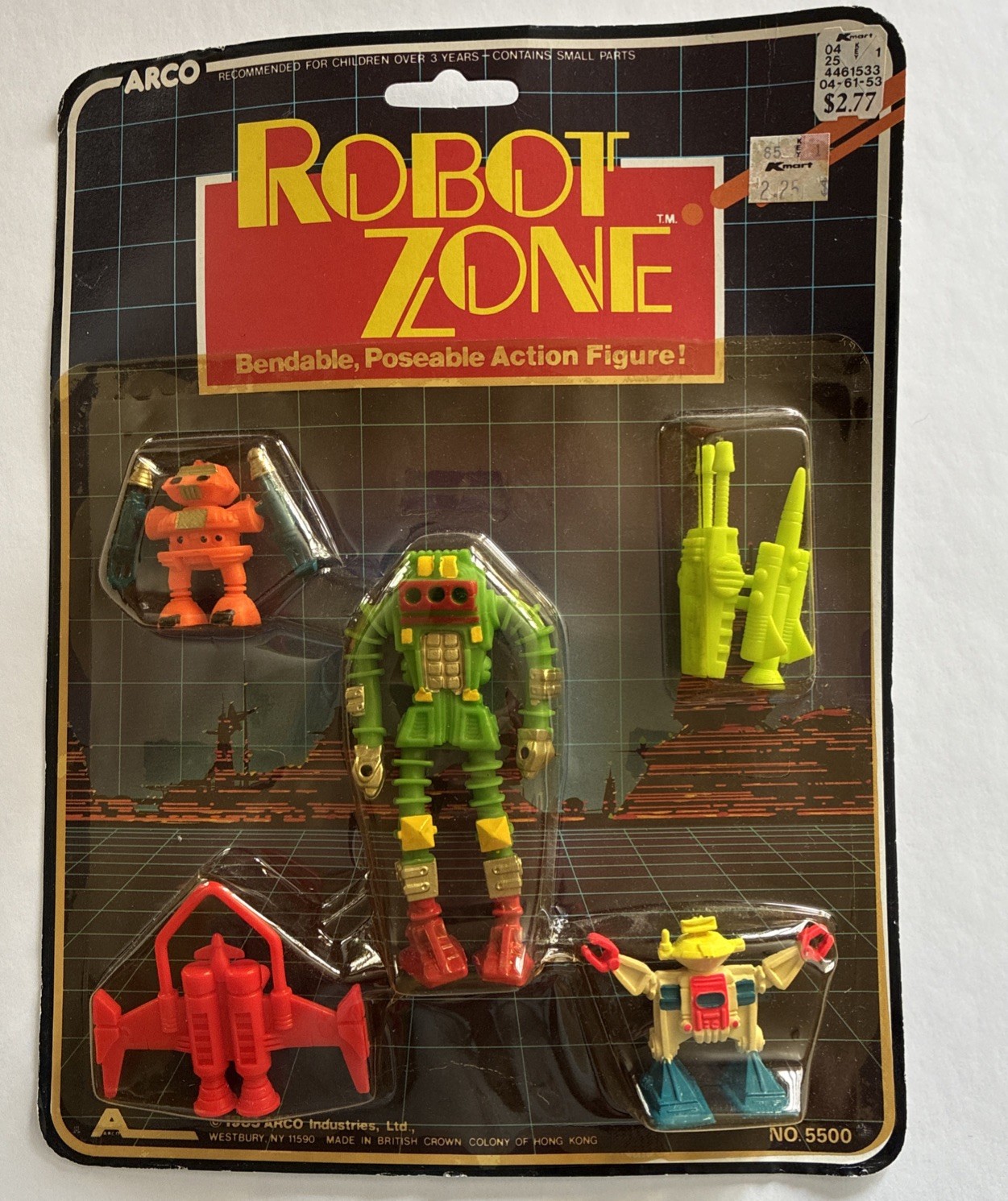 1985 Vintage Arco Toys Robot Zone Figure Set Rubber Space Series Sealed Moc New