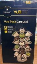 Keurig Vue Pack Pod Carousel Tower Holder Rack 14” Spins Holds 24 Chrome