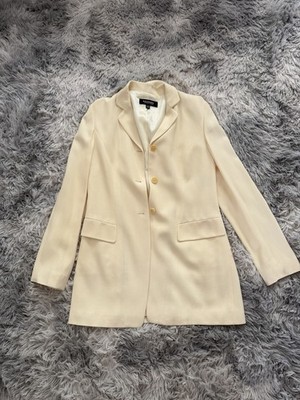 Emanuel by Emanuel Ungaro Cream Blazer Women s Size 8 Jacket Button Front
