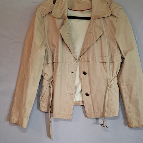 Vintage Wilsons Leather Maxima Beige Belted Short Leather Jacket Coat