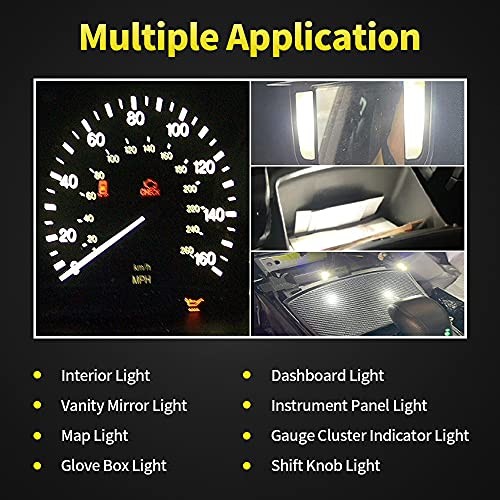  20 Piece T5 LED Bulbs Dashboard Lights 3030 Chipsets 74 37 27 17 Xenon White - Picture 6 of 8