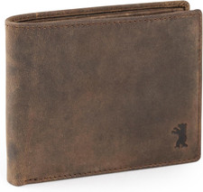 Portafoglio Uomo in Vera Pelle Con Protezione RFID, 4 Carte, 2 Scomparti Bancono