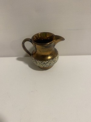 Vintage Miniature Copper Luster ware Creamer With Sanded Band