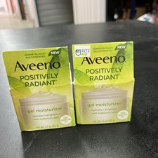 Lot Of 2 NEW Aveeno Positively Radiant Gel Moisturizer All Skin Types 1.7oz/48g.