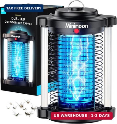 Minimoon Bug Zapper Outdoor, Upgraded Mosquito Zapper with Dual LED Light, 4200V
