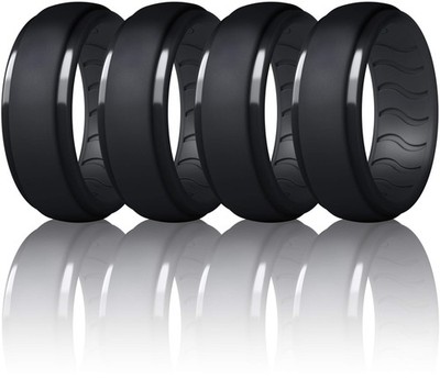 Silikonring für Männer  Eheringe aus Gummi PAll Black, 8