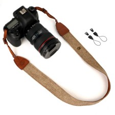 WANBY Camera Strap Canvas Brown Shoulder with Quick Brown,