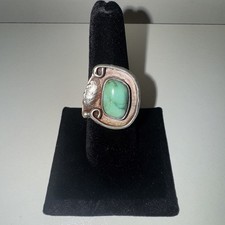 Vintage Native American Silver Turquoise Ring Size 8
