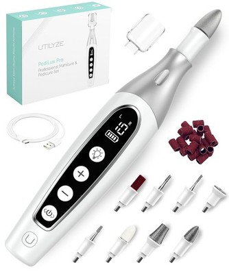 PediLux Pro Professional Manicure Pedicure Kit, Cordless Electric Nail File... 