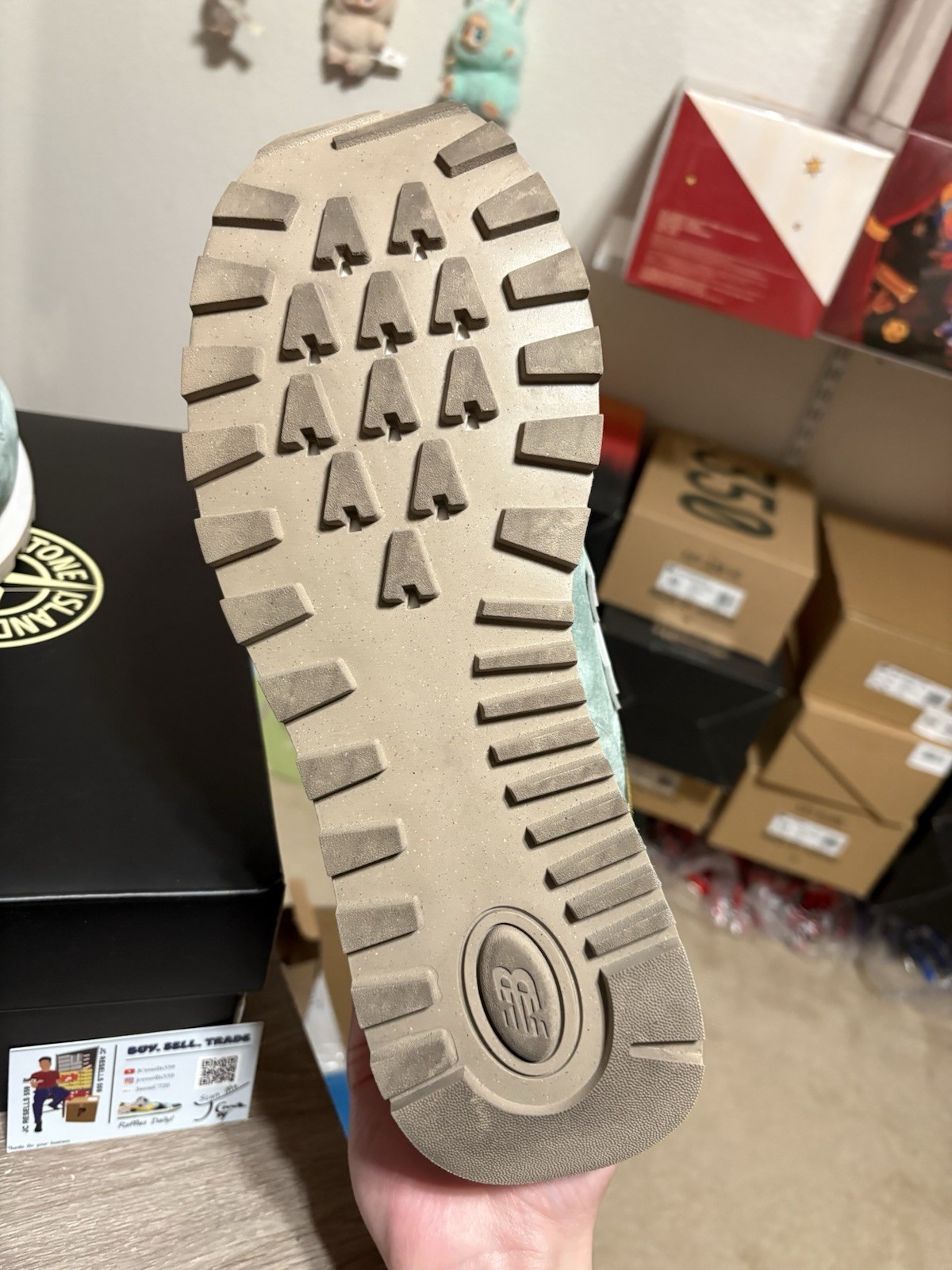 Size 11 - CLEAN New Balance 574 Legacy Stone Island Light Green thumbnail 5