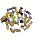 21 PIECES HANDMADE VINTAGE MURANO STYLE VARIOUS GLASS SWEETS CANDY ORNAMENTS