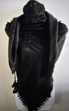 Unisex Solid Black Shemagh Head Scarf Neck Wrap Cotton Face Cover Military