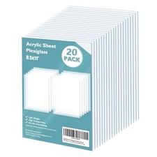 Plexiglass Sheets Acrylic Sheets 20 Pack of 8.5x11 0.04 Thick Clear Plastic Ca