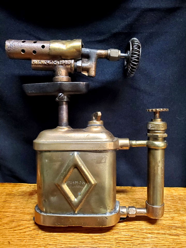 Antique Blow Torch OTTO BERNZ Brass Flat Tank Diamond Model Patent 1910 ...