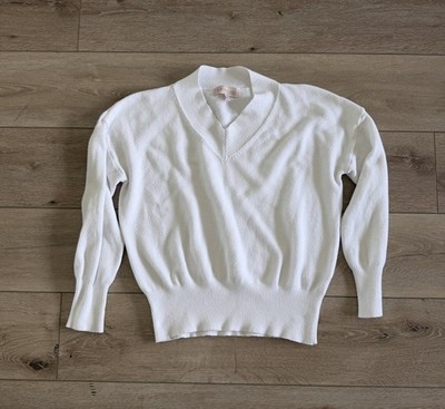Philosophy Republic Clothing Women s Medium White V Neck Sweater Knit Pullover