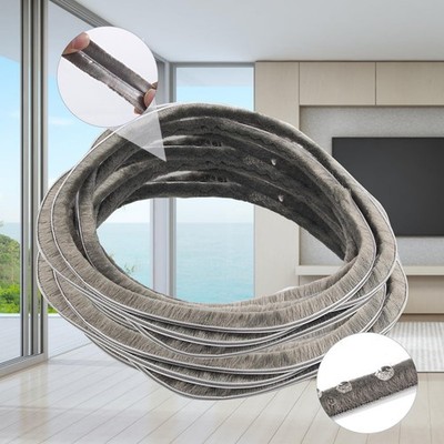 Soezy 16 Ft (5m) 196 Inch Sliding sash Windows Doors Tape 5mm * 12mm, Gray