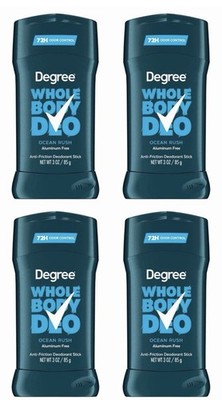 4 Pack: Degree Men s Whole Body Deo Anti-Friction Deodorant Stick Ocean Rush 3oz