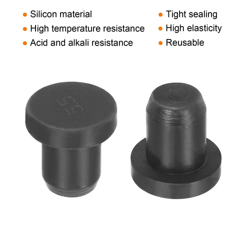 20pcs Silicone Plug Mount 0.19 inch T Shaped Solid Rubber Stopper Hole Plugs - Picture 3 of 7