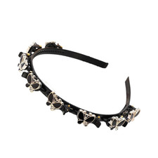 Black Fashion Butterfly Hairband with Clips Braided Headband Double Bangs Weave
