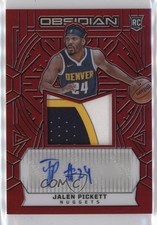 2023 Obsidian Rookie Jersey Electric Etch Red Flood Jalen Pickett #208 Auto 12po