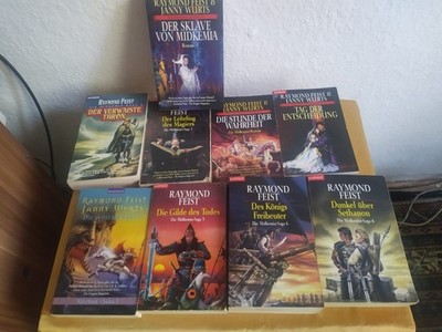 BÜCHER Raymond Feist und Janny Wurts Fantasy 9 Stück