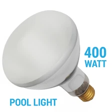 BR40 Flood Pool Light Bulb 120V 400W Medium E26 Frosted 4000 Lumens