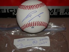 JEREN KENDALL DODGERS ROOKIE AUTOGRAPHED BASEBALL  # 1
