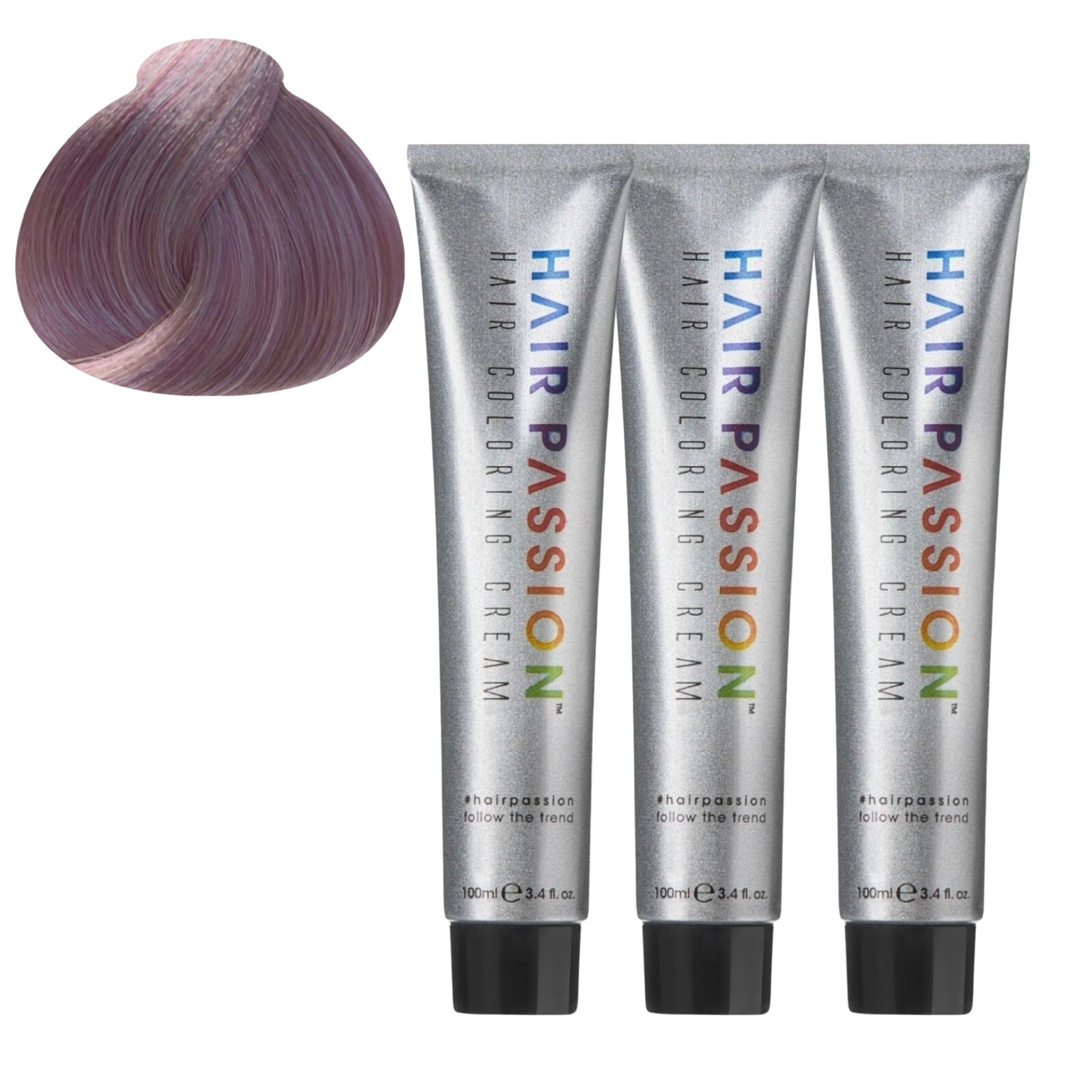 3 x Hair Passion Hair Colouring Cream 100ml 8.212 Light Violet Gold