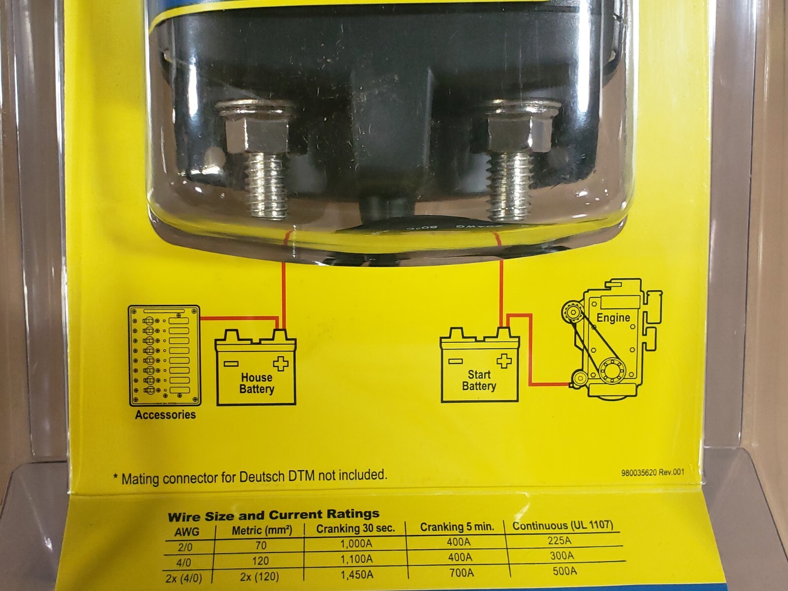 BLUE SEA SYSTEMS 7620 ML-ACR AUTOMATIC CHARGING RELAY – 12V DC 500A