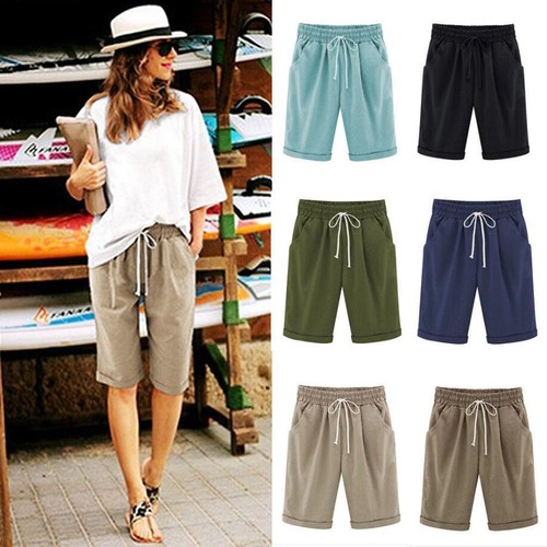 Ladies Combat Chino Cargo Shorts Knee 