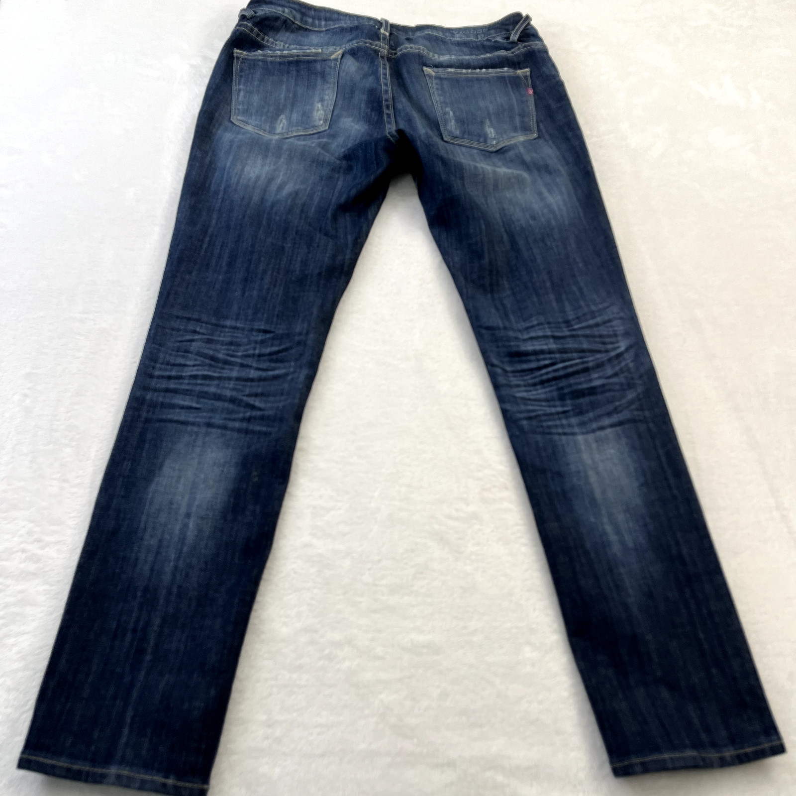 Vigoss Womens Jeans 31x31 Blue Jagger Skinny Embroidered Distressed Stretch