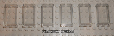 Lego 6 x Panel Fenster 1x2x3 transparent klar #87544 NEUWARE