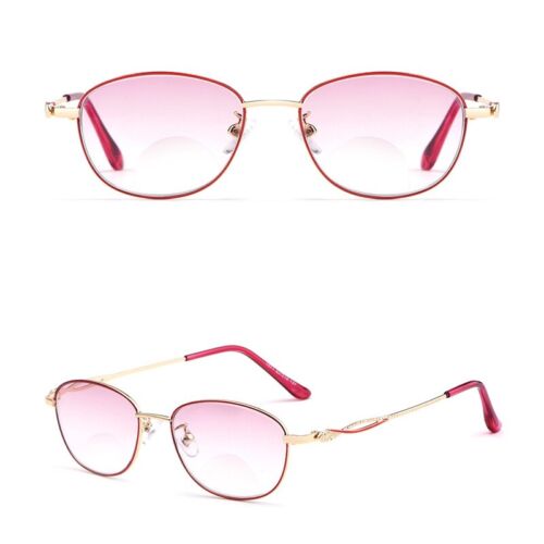 Womens Reading Glasses Ultralight Bifocal Gradient Pink Tinted Sunglasses A - Picture 1 of 8