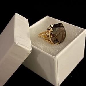 Vintage 1960’s Judith McCann Smokey topaz Gem Stone Gold Filled Adjustable 